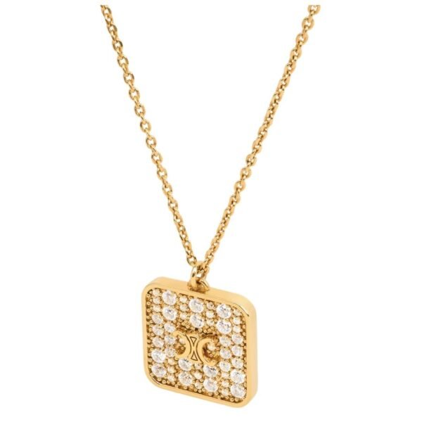 CELINE TRIOMPHE NIGHTFALL NECKLACE IN STRASS AND BRASS WITH GOLD FINISH - Image 2