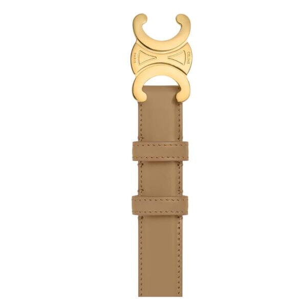 CELINE MEDIUM TRIOMPHE BELT IN TAURILLON LEATHER SMOKED BROWN - Image 13