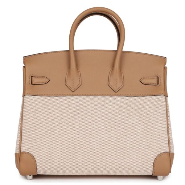 HERMÈS BIRKIN 25 TOILE H AND CHAI SWIFT PALLADIUM HARDWARE - Image 2