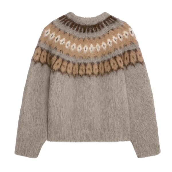 CELINE CREW NECK SWEATER IN BRUSHED FAIR ISLE ALPACA WOOL - Image 2