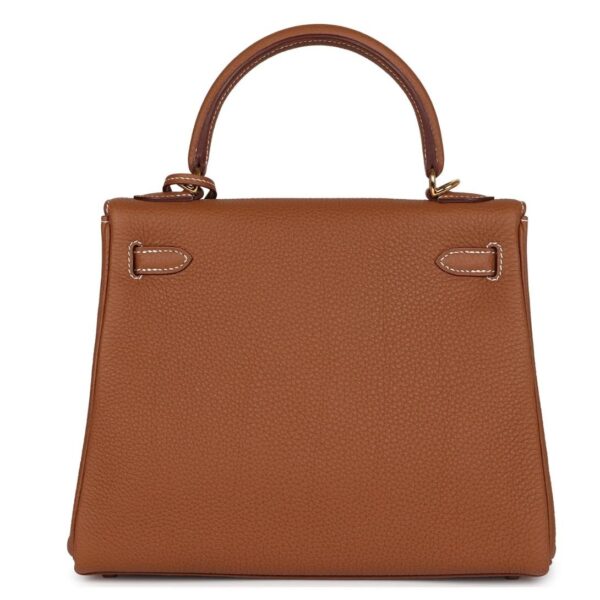 PRE-OWNED HERMÈS KELLY RETOURNE 25 GOLD TOGO GOLD HARDWARE - Image 2