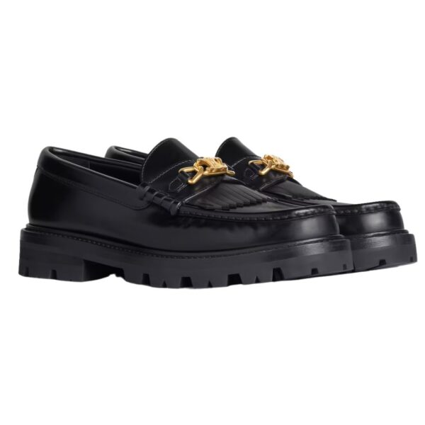 CELINE MARGARET LOAFER WITH TRIOMPHE CHAIN IN POLISHED BULL - Image 2