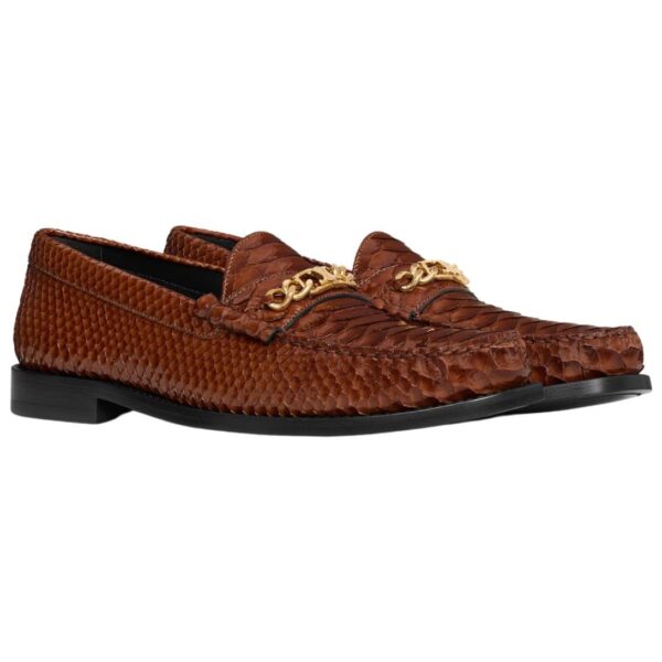 CELINE LUCO TRIOMPHE CHAIN LOAFER IN PATENT PYTHON STAMPED CALFSKIN - Image 2