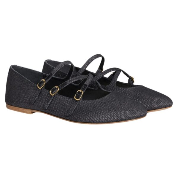 CELINE LES BALLERINES CRISS CROSS BABIES BALLERINA IN LUREX FABRIC - Image 2