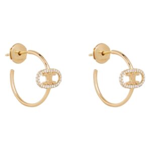 CELINE MAILLON TRIOMPHE HOOPS IN YELLOW GOLD AND DIAMONDS
