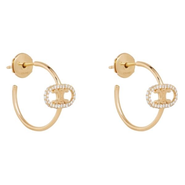 CELINE MAILLON TRIOMPHE HOOPS IN YELLOW GOLD AND DIAMONDS - Image 2