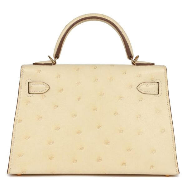 HERMÈS KELLY SELLIER 20 VANILLE OSTRICH GOLD HARDWARE - Image 2