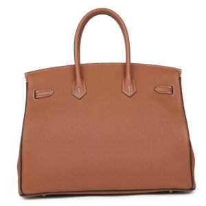 PRE-OWNED HERMÈS SPECIAL ORDER (HSS) BIRKIN 35 GOLD AND MACASSAR TOGO GOLD HARDWARE