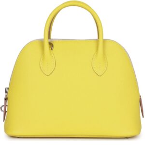 HERMÈS 1923 BOLIDE 25 TRICOLOR LIME MAUVE SYLVESTRE AND NATA EPSOM PALLADIUM HARDWARE