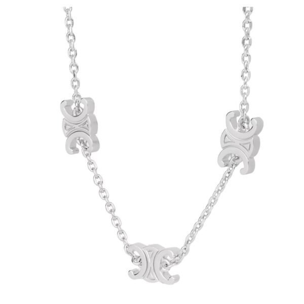 CELINE MINI TRIOMPHE BRACELET IN BRASS WITH RHODIUM FINISH - Image 2