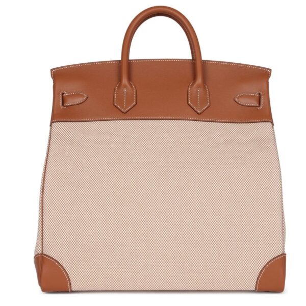 HERMÈS BIRKIN HAC 40 GOLD EVERCOLOR AND ECRU TOILE PALLADIUM HARDWARE - Image 2