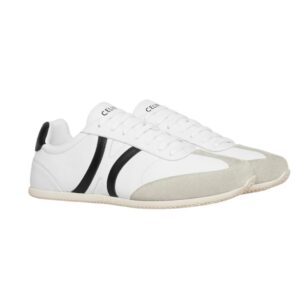 CELINE JOGGER LOW LACE-UP SNEAKER WITH TRIOMPHE IN SUEDE CALFSKIN AND CALFSKIN