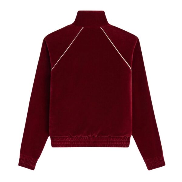 CELINE TRIOMPHE TRACKSUIT JACKET IN VELVET JERSEY BORDEAUX-ECRU - Image 4