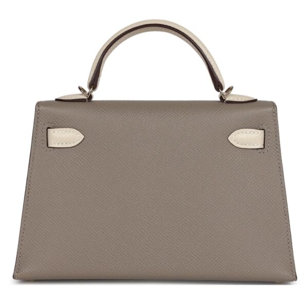 PRE-OWNED HERMÈS SPECIAL ORDER HSS KELLY SELLIER 20 CRAIE AND GRIS ASPHALTE EPSOM PERMABRASS HARDWARE - Image 2