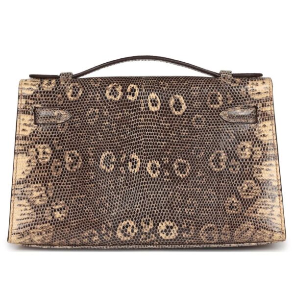 HERMÈS KELLY POCHETTE DESERT VARANUS SALVATOR LIZARD PALLADIUM HARDWARE - Image 2