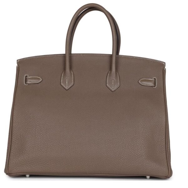 PRE-OWNED HERMÈS BIRKIN 35 ETOUPE TOGO PALLADIUM HARDWARE - Image 2