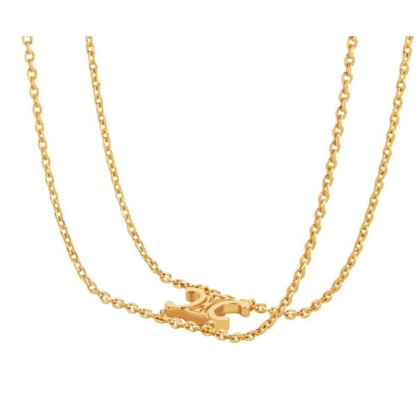 CELINE TRIOMPHE SUSPENDED BRACELET IN BRASS WITH GOLD FINISH - Image 2
