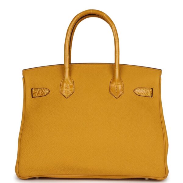HERMÈS BIRKIN 30 JAUNE AMBRE SHINY NILOTICUS CROCODILE AND TOGO TOUCH PALLADIUM HARDWARE - Image 2