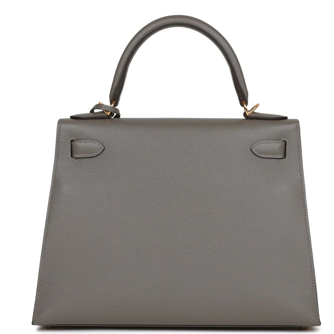 HERMÈS KELLY SELLIER 28 GRIS MEYER EPSOM GOLD HARDWARE - Image 2