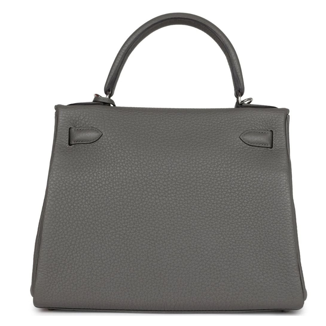 HERMÈS KELLY RETOURNE 28 GRIS MEYER CLEMENCE PALLADIUM HARDWARE - Image 2