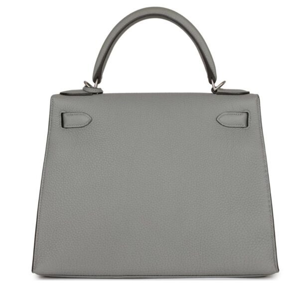 HERMÈS SPECIAL ORDER HSS KELLY SELLIER 28 GRIS MOUETTE VERSO TOGO BRUSHED PALLADIUM HARDWARE - Image 2