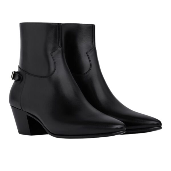 CELINE JACNO BACK BUCKLE ZIPPED BOOT IN SHINY CALFSKIN - Image 2