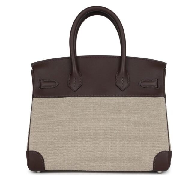 HERMÈS BIRKIN 30 BIVOUAC FICELLE CANVAS AND MOKA SWIFT PALLADIUM HARDWARE - Image 2