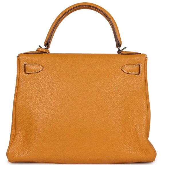 PRE-OWNED HERMÈS KELLY RETOURNE 28 MOUTARDE CLEMENCE PALLADIUM HARDWARE - Image 2