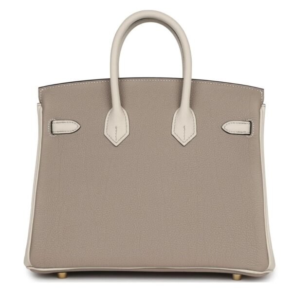 HERMÈS SPECIAL ORDER HSS BIRKIN 25 GRIS ASPHALTE AND CRAIE TOGO BRUSHED GOLD HARDWARE - Image 2