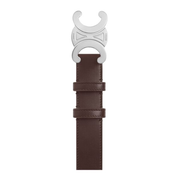 CELINE LARGE TRIOMPHE BELT IN VINTAGE CALFSKIN DARK BROWN - Image 4