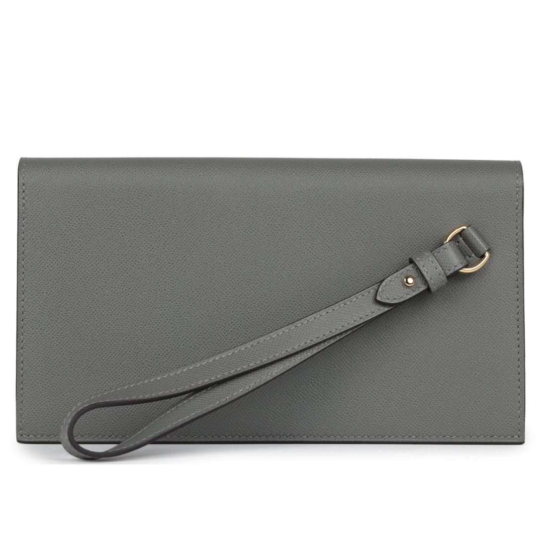 HERMÈS KELLY POCKET LONG WALLET GRIS MEYER MADAME GOLD HARDWARE - Image 2