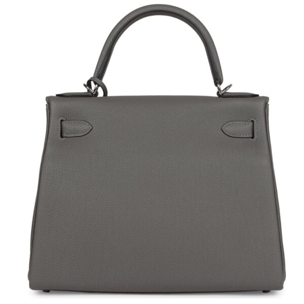 HERMÈS KELLY RETOURNE 28 GRIS MEYER TOGO PALLADIUM HARDWARE - Image 2