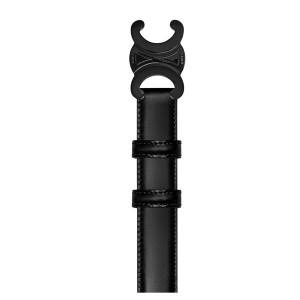 CELINE MEDIUM TRIOMPHE BELT IN TAURILLON LEATHER BLACK - Image 13