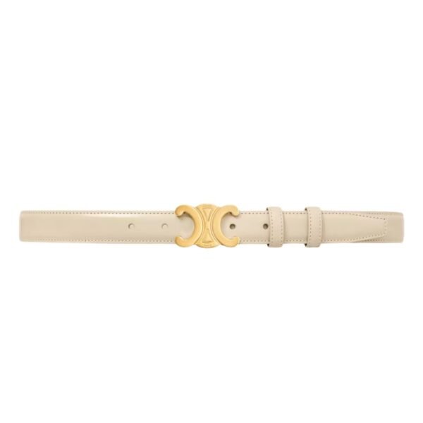 CELINE MEDIUM TRIOMPHE BELT IN TAURILLON LEATHER CAPPUCCINO - Image 10