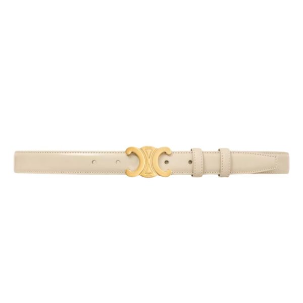 CELINE MEDIUM TRIOMPHE BELT IN TAURILLON LEATHER WHITE - Image 11