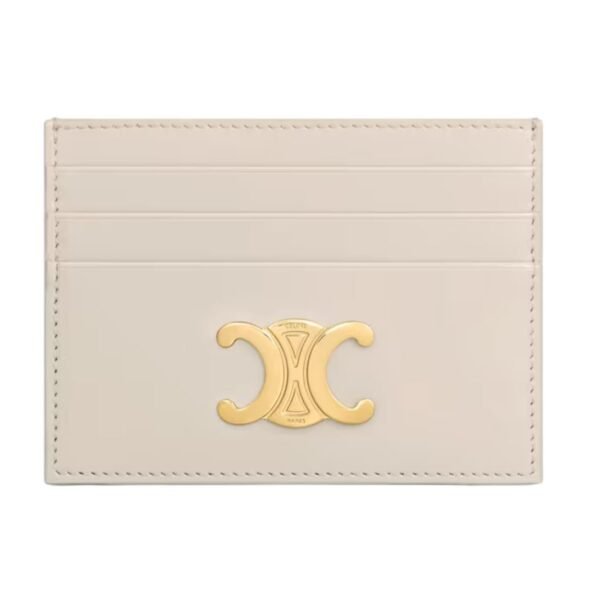 CELINE CARD HOLDER TRIOMPHE IN SHINY CALFSKIN RICE - Image 7