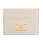 CELINE CARD HOLDER TRIOMPHE IN SHINY CALFSKIN PALE BEIGE