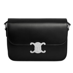 CELINE CLASSIQUE TRIOMPHE BAG IN SHINY CALFSKIN BLACK