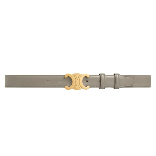 CELINE MEDIUM TRIOMPHE BELT IN TAURILLON LEATHER SMOKED BROWN - Image 5