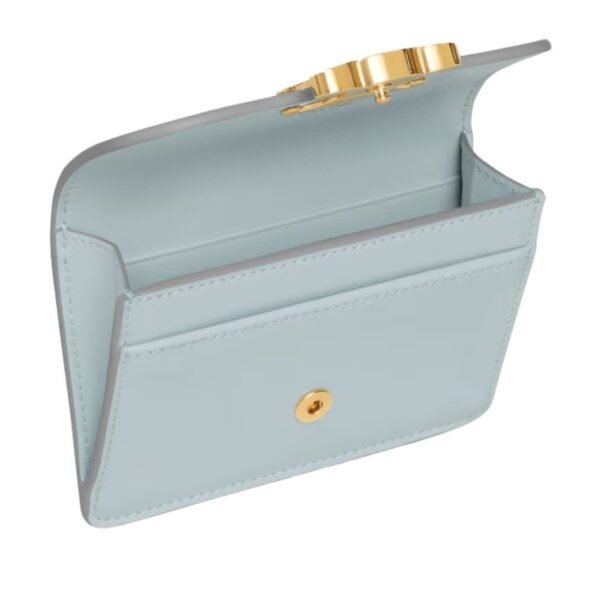 CELINE CARD HOLDER WITH FLAP TRIOMPHE IN SHINY CALFSKIN ICE BLUE - Image 13