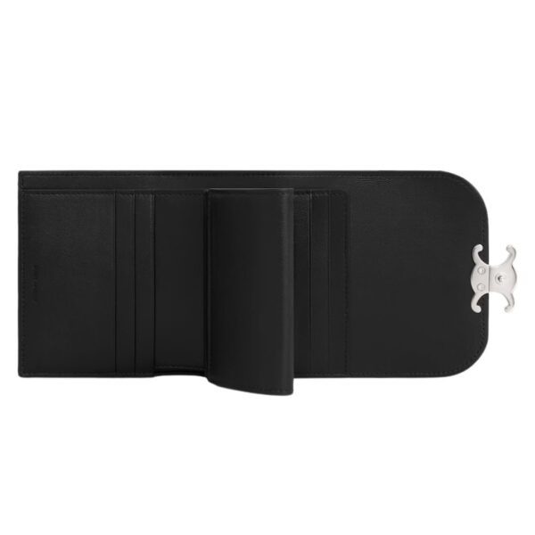 CELINE SMALL FLAP WALLET TRIOMPHE IN SHINY CALFSKIN BLACK - Image 17