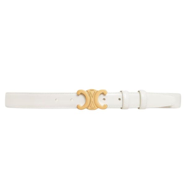 CELINE MEDIUM TRIOMPHE BELT IN TAURILLON LEATHER SMOKED BROWN - Image 11