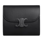 CELINE SMALL FLAP WALLET TRIOMPHE IN SHINY CALFSKIN BLACK