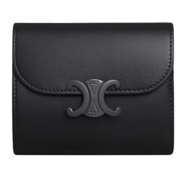 CELINE SMALL FLAP WALLET TRIOMPHE IN SHINY CALFSKIN PEBBLE - Image 9