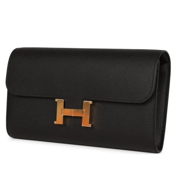 HERMÈS CONSTANCE WALLET TO GO BLACK EPSOM GOLD HARDWARE - Image 3