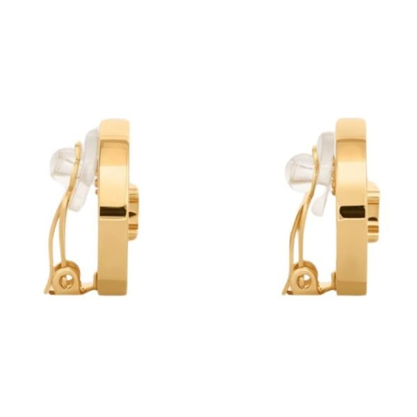 CELINE TRIOMPHE SIGNET EARRINGS IN BRASS WITH GOLD FINISH - Image 3