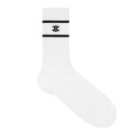 CELINE TRIOMPHE SOCKS IN STRIPED COTTON WHITE