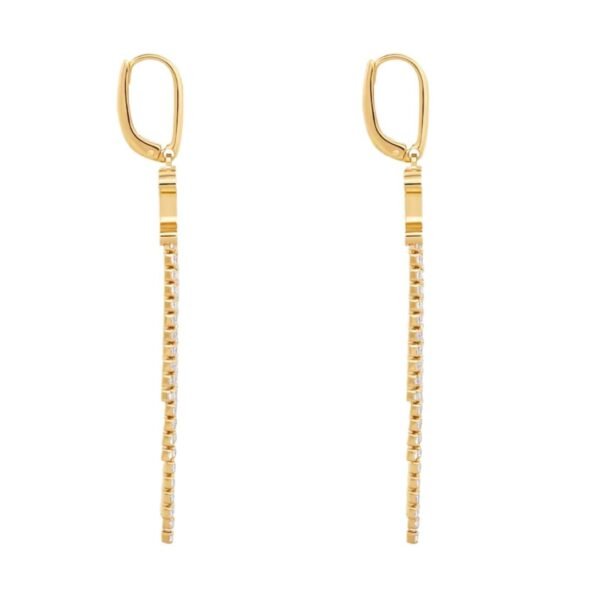 CELINE TRIOMPHE FRINGE EARRINGS IN BRASS WITH GOLD FINISH AND STRASS - Image 3