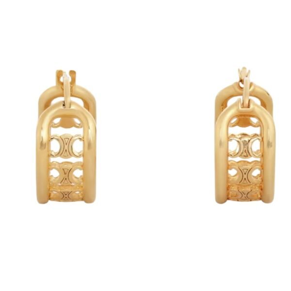 CELINE TRIOMPHE MULTI HOOPS IN BRASS WITH GOLD FINISH - Image 3