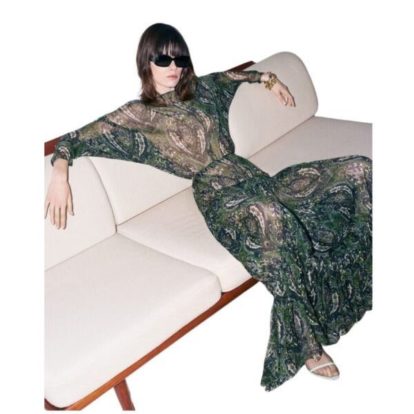 SAINT LAURENT LONG DRESS IN PAISLEY SILK CREPON - Image 3